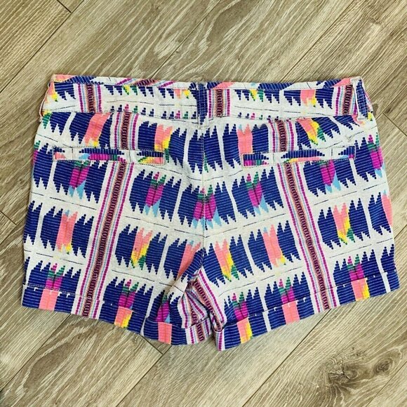 American Eagle Womens Shorts Size 6 Midi Stretch Multicolor Abstract Print Twill - Picture 9 of 11